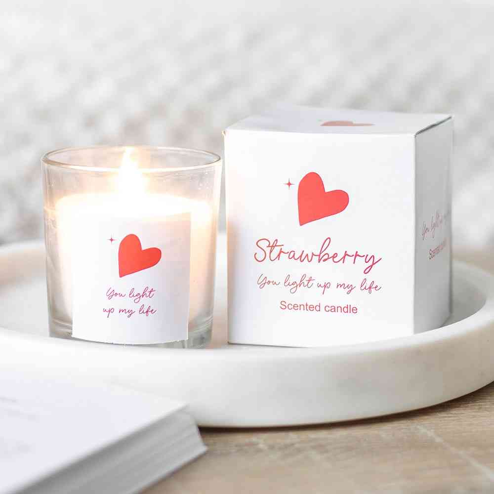 Something Different - You Light Up My Life Strawberry Bougie Parfumée - Blanc/Rouge